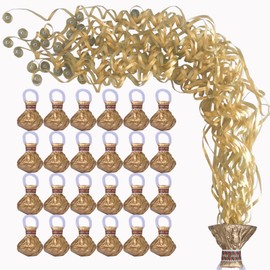Streamer Poppers 24Pack Golden, Confetti Streamers No Mess Party Poppers, Hand Thrown Streamers for Weddings Birthdays Events, Quiet Easy Cleanup (Golden, 24Pack)