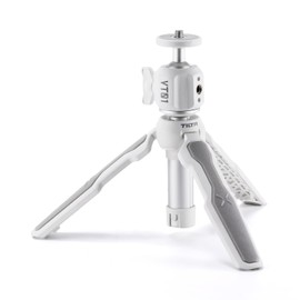 Tilta Extendable Vlog Tripod, Selfie Stick Compatible with Mirrorless Cameras, Smartphones and Sction Cameras with 1/4"-20 Screw Max Load 1KG - Snow White TT-VT01-BH-SW