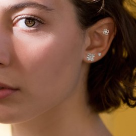 Agriajun Tiny Stud Earrings Set for Women - Cute Dainty Crystal CZ Rhinestone Hypoallergenic Minimalist Small Cartilage Helix Ear Piercing Earring Jewelry Gift, Stainless Steel, Cubic Zirconia