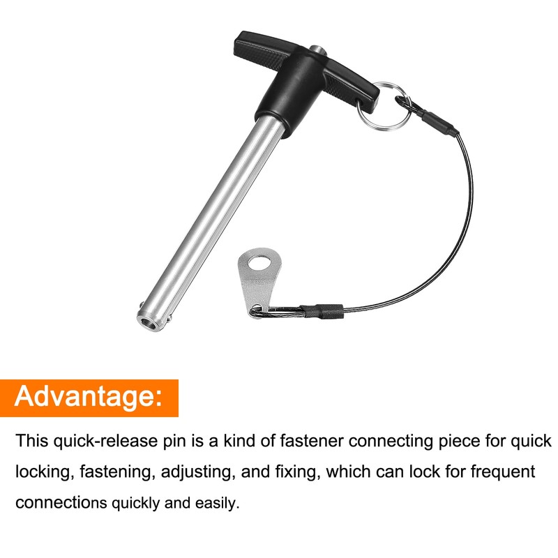 sourcing map T Handle Lock Pins, 25/64" Pin Dia. 3-5/32"