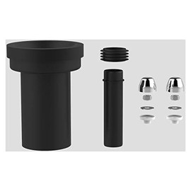 PE Wall-Mounted Toilet Connection Set DN 90 Chrome-Plated Cover Caps