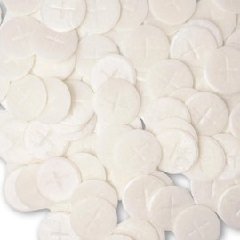 Altar Bread 1 1/8" White Cross Design 200 Communion Hosts
