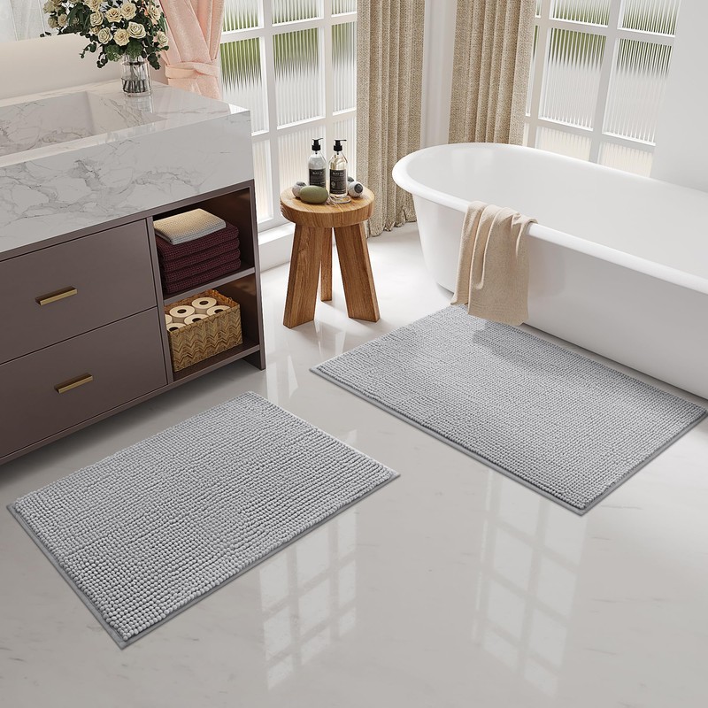 OLANLY Chenille Bath Mat, 40 x 60 cm, Extra Soft