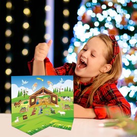 WaaHome Nativity Advant Calendar 2024 Kids - Religious Advent Calendar Stickers Jesus Christian Nativity Scene Christmas Countdown Calendar Decor for Kids Gifts