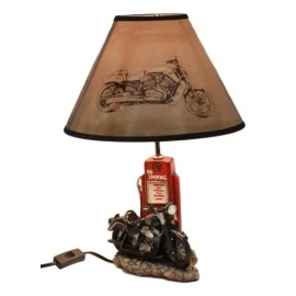 Ebros Old Fashioned Gas Pump Retro Bike Motorcycle Desktop Table Lamp W/ Shade