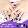 XEAOHESY 1 Sheet 24pcs Halloween Luminous Semi Cured Gel Nail