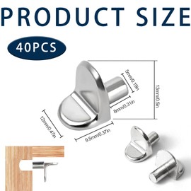 40Pcs Shelf Support Pegs L Shape Metal Shelf Support Kitchen Cupboard Shelf Supports Cupboard Shelf Pegs Wardrobe Shelf Pins for Glass Shelves Supports, Furniture Kitchen Bookcase Cabinet