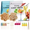 2Pack,7OZ,Dehydrated Lemon,Dried Limes for Cocktails,No Additives, 18 Pcs Umbrellas Picks,100%