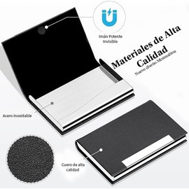 Tarjetero Hombre y Mujer de Cuero PU, Porta Tarjetas Profesional Compacto, Tarjetero Elegante, Porta Tarjetas de Presentación para Negocios, Diseño Moderno y Resistente