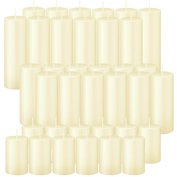 Trxvxo Trxvxo Ivroy Pillar Candles Bulk Set of 36Hurricane Candles3