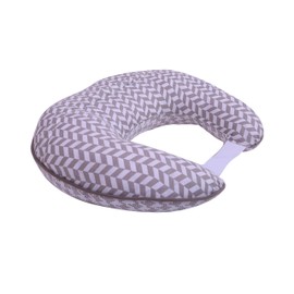 Bacati Houndstooth/Herringbone Muslin Cover Made Especially to Fill Bacati Polyfilled Nursing Pillow Insert, Grey