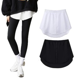 DaLingLam 2 Pcs Shirt Extender for Women, Half Shirts Adjustable Layering Shirts for Women Girls (Large)