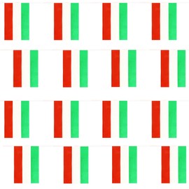 Hungarian Flag Bunting - 10m 33ft - 20 Flag - Plastic all Weather Hungary Bunting Decoration for Indoor Outdoor Sporting Events, Street Parties, Festivals and Celebrations
