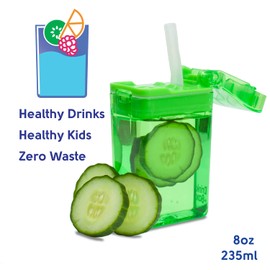 Precidio New 2022 Drink in the Box Design Eco-Friendly Reusable Drink Container, 8oz (Green) 1008GR