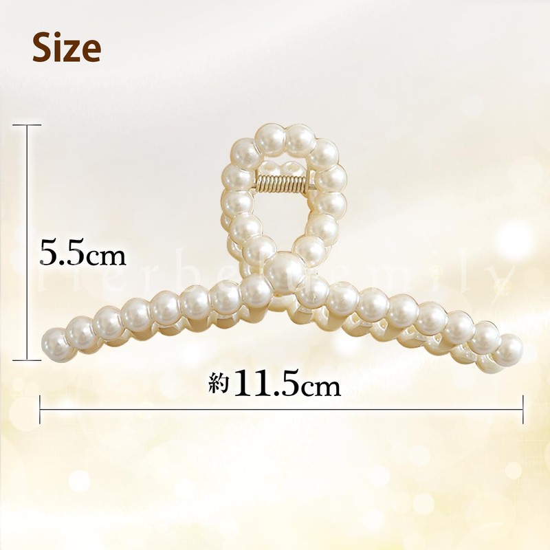 Herbeluemily Hair Clip Hair Claw Hair Accessories Barrette Pearl Bijou