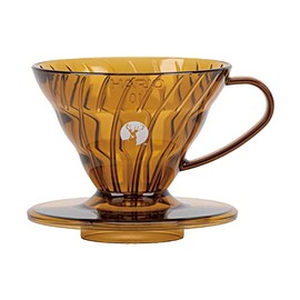 Captain Stag UW-3574 HARIO x Captain Stag Coffee Dripper V60 1 to 2 Cups, Made in Japan Amber