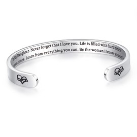 TONY & SANDY Valentines Day Gifts for Daughter Gifts from Mom Dad to My Daughter Bracelet Birthday Christmas Easter Gifts for Daughter, Mother Daughter Bracelets Gift Jewelry Christmas