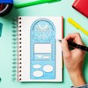 2Pcs Multifunctional Geometric Ruler, Upgraded Drawing Ruler Geometric Blue Drawing