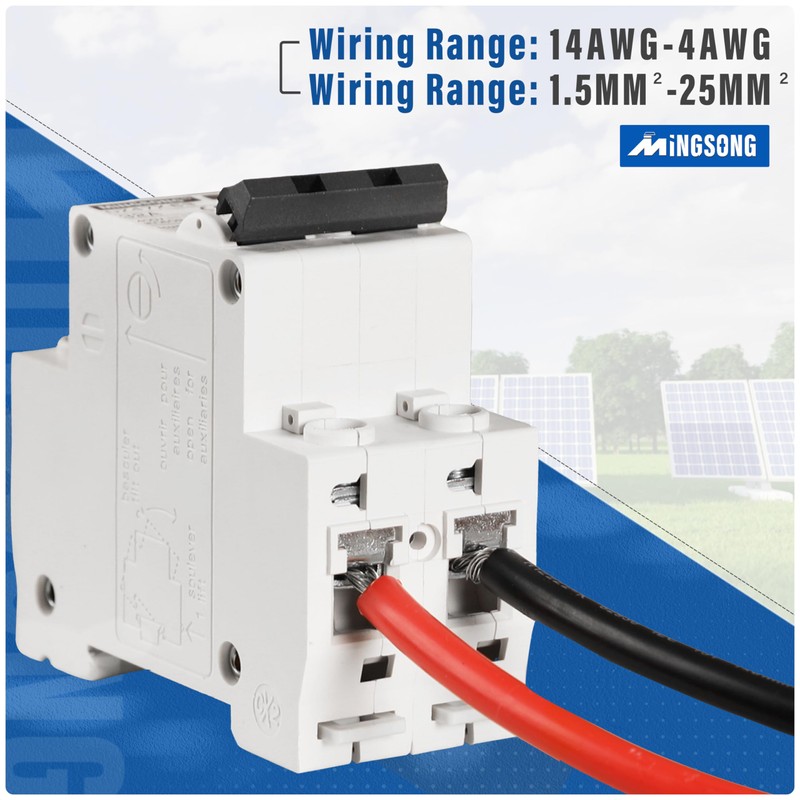 MINGSONG DC Solar Panels Disconnect Switch 25 Amp Solar Shut