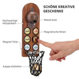 Bottle Opener Wall, Bottle Opener with Collection Container, Magnetic Bottle Opener for Indoor and Outdoor Use, Unique Gift Ideas Gifts for Men, Christmas Gifts, Bar Accessories for Home, Outdoor