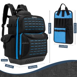 BLISSWILL Tool Bag Backpack for men,Heavy Duty Tool Backpack Bag with Waterproof Molded Base，62 Pockets/40 Loops Heavy Duty Tools Organizer Bags/Electrician/Industrial/Construction Work Backpack