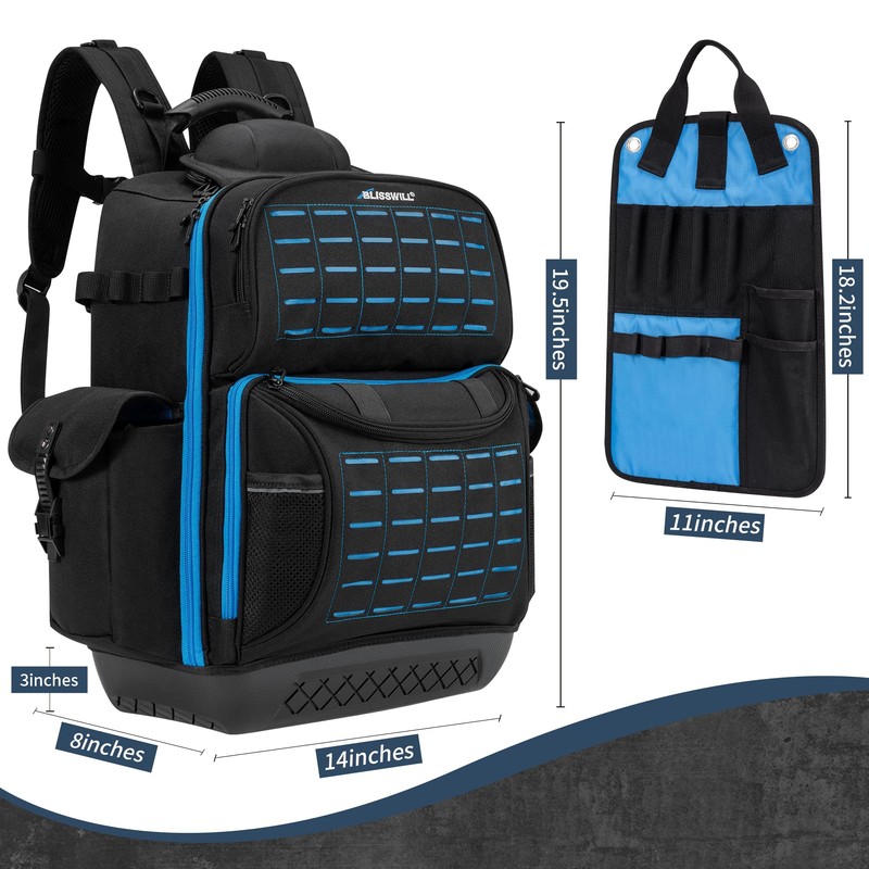 BLISSWILL Tool Bag Backpack for men,Heavy Duty Tool Backpack Bag
