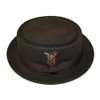 Brown Unisex Superb Foldable Pork Pie Trilby Hat with Matching