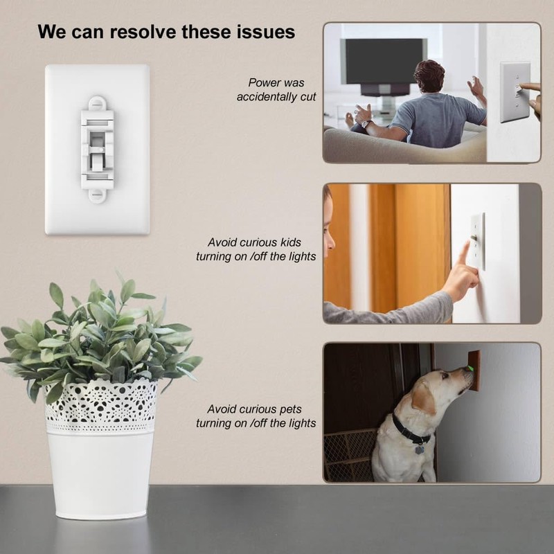 Child Proof Light Switch Cover Guard 5Pack - Unbreakable Toggle