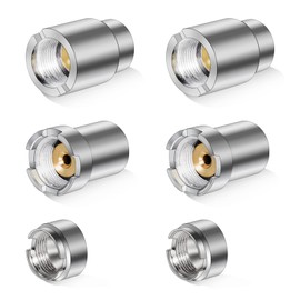 6 Pieces Stainless Steel Threaded Adapter with 3 Style Threaded Metal Adapters, Silver