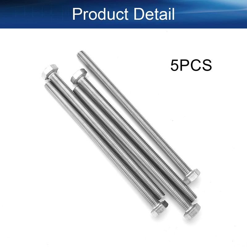 Yinpecly M8 Hex Bolt M8-1.25 x 130mm UNC Hex Head