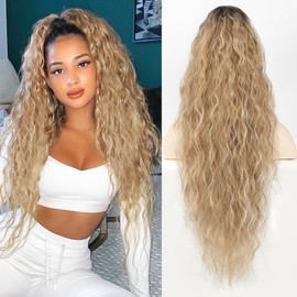 Lommel Ponytail Extension, 26" Claw Clip in Ponytail Extensions for Women Long Wavy Pony Tails Hair Extensions Natural Looking Synthetic Clip in Ponytail for Daily Use(Ombre Light Brown Mix Blonde)