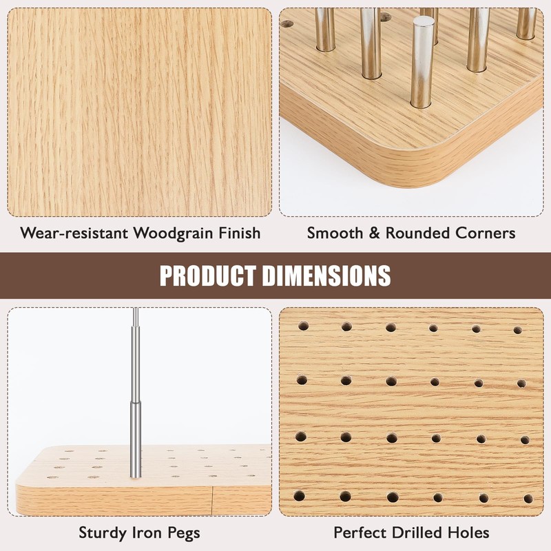 Hossmily 36-Hole Wooden Pegboard for Finger Dexterity and Hand Rehabilitation,