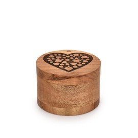 Indus Lifespace Spice Cellars Acacia Wood Salt or Spice Box with Swivel Cover Round Perfect For Keeping Table Salt, Gourmet Salts, Herbs (3.5" x 3.5" x 2.5")
