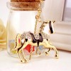 [No brand goods] Black Rhinestone Crystal Horse Pendant Key Ring