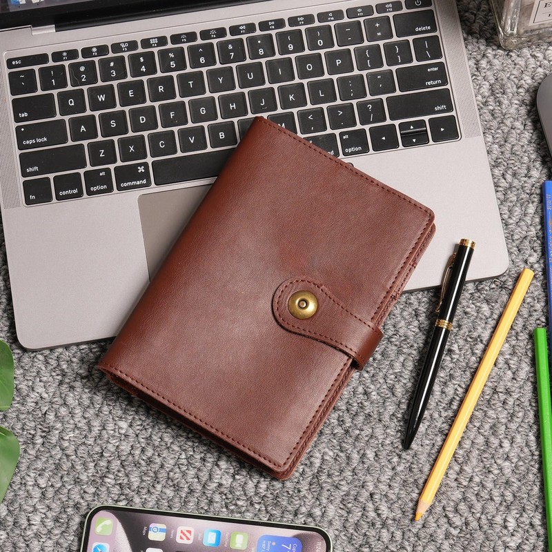 Wonderpool Ring Binder Notebook A6 Refillable Leather Diary Organiser Binder