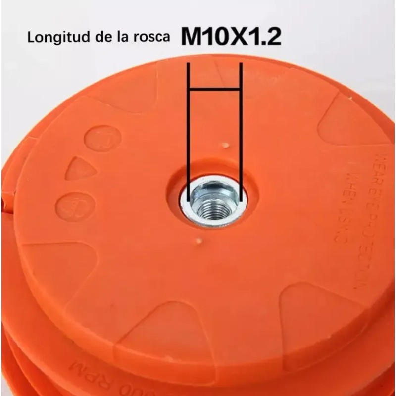 Cabezal Universal Metalica Acceso Para Desmalezadora Césped Naranja