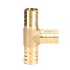 2pcs 3/4in Tee Thread Hose Brass Pipe T Fitting Barb