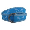 Carolina Blue Lacrosse Ribbon D-Ring Belt Polished Steel D-Ring 40