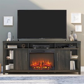 CEM Home 1400W Embedded 23" Electric Fireplace Insert Heater Log Flame Remote New