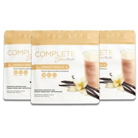JuicePlus+ | Kit 3 Complete French Vanilla | Batido a Base de Alimentos Integrales | 14g de Proteína Vegana, Vitaminas, 7g Fibra y Probióticos | Suplemento Alimenticio en Polvo | 1,686g
