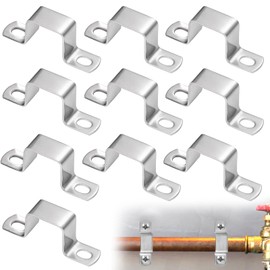 Pack of 10 U-shaped hose holder square, 25 x 25 mm, 304 stainless steel square tube clamps, U-brackets, seat clamps, square pipe clamp for strut channel, U profile, square tubes