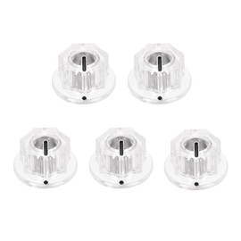 MECCANIXITY 5Pcs ABS and Copper Potentiometer Knobs 1/4" Volume Tone Control Top Hat Knob for Guitar Instruments Audio Mixer Amplifier Clear