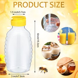 Didaey 48 Pcs 16 oz Honey Jar with Lids Squeeze Honey Bottles Bulk Clear Plastic Honey Container Honey Dispenser Empty with Flip Lid