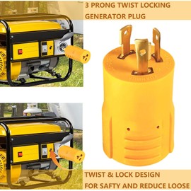 anlvico NEMA L5-30P to 5-15/ 20R RV Generator Shore Power Adapter, 30 Amp to 110V 15 Amp Household Regular Inlet Connect, 3 Prong Locking Generator 30A to 110V/120V for RVs & Marine