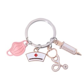 FAMIDIQGO Keyring for Nurse with Engraving Best Friend Heart Gifts for Boyfriend Girlfriends Gift Ideas