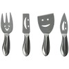 Prodyne Happy Face Cheese Knives, Set of 4, Silver