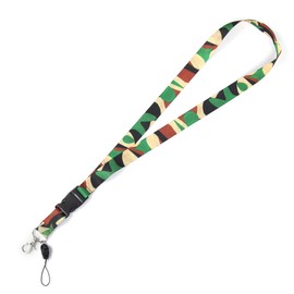 Camouflage Camo Lanyard Detachable Neck Strap for ID Card Badge Holder Swivel Metal Lobster Clip Keys Key Ring
