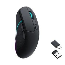 Keychron M3 Wireless Mouse PAW3395 Sensor with Programmable Macro Button 26000 DPI Support 2.4GHz Bluetooth 5.1 79g Ultralight Ergonomic Design for PC Mac Laptop - Black