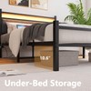 Crocofair Full Size Bed Frame with Upholstered Headboard and Charging