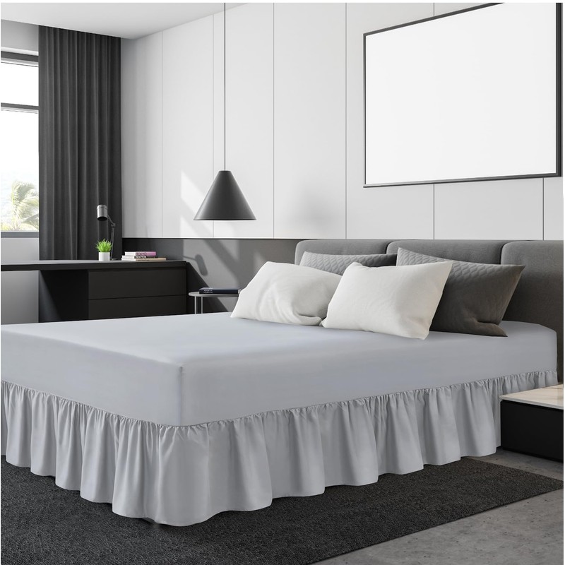 Linen Home Extra Deep Frilled Fitted Valance Sheet Single Bed